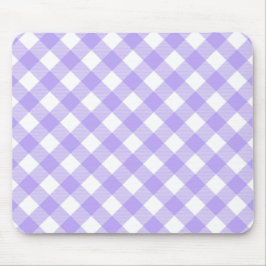 Lavendel en witte hoekige plaid muismat