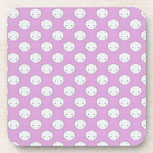 Lavendel en witte kattengezichtjes patroon polka s onderzetter