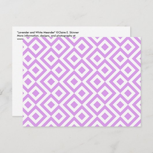 Lavendel en witte meander Briefkaart (Voorkant / Achterkant)