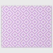 Lavendel en Witte Meander Patroon geschenkverpakki Cadeaupapier (Vlak)