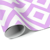 Lavendel en Witte Meander Patroon geschenkverpakki Cadeaupapier (Rol Hoek)