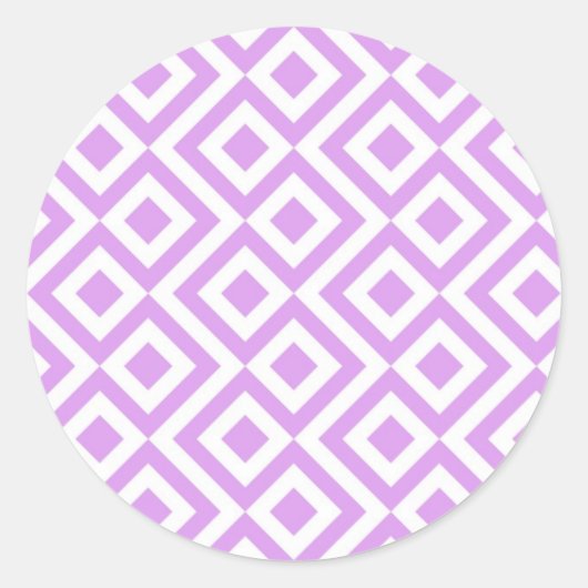 Lavendel en Witte Meander Patroon Stickers (Voorkant)