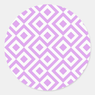 Lavendel en Witte Meander Patroon Stickers