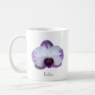 Lavendel en witte orchidee koffiemok