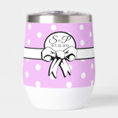 Lavendel en witte Polka Dot White Bow Personaliser (Voorkant)