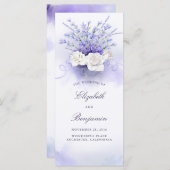 Lavendel en witte rozen bruiloft programma's (Voorkant / Achterkant)