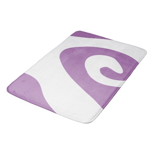 Lavendel en witte spiraal golf badmat (Gekanteld)