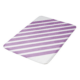 Lavendel en witte strepen badmat