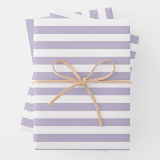 Lavendel en witte strepen Vrijgezellenfeest Inpakpapier Vel (In situ)