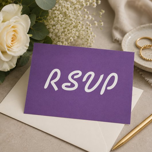 Lavendel en Witte Trouw RSVP Kaart