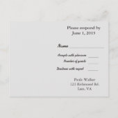 Lavendel en Witte Trouw RSVP Kaart (Achterkant)