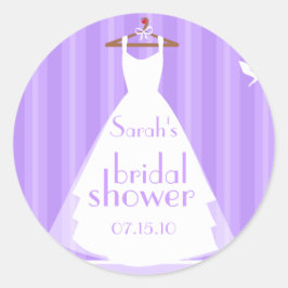 Lavendel en witte trouwjurk Vrijgezellenfeest Ronde Sticker