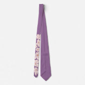 Lavendel en zachte roze vintage boho bloemen stropdas (Achterkant)