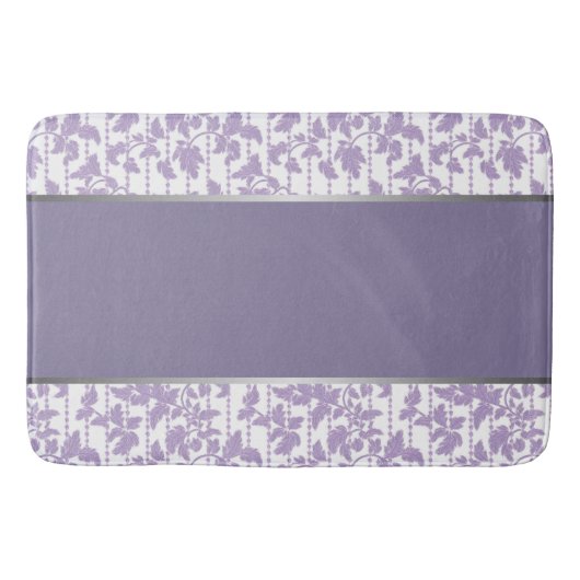 Lavendel en Zilver Abstract Badmat (Voorkant)