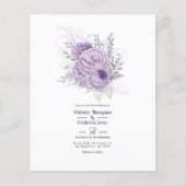 Lavendel en Zilver Bloemen Bruiloft Uitnodiging Flyer (Voorkant)