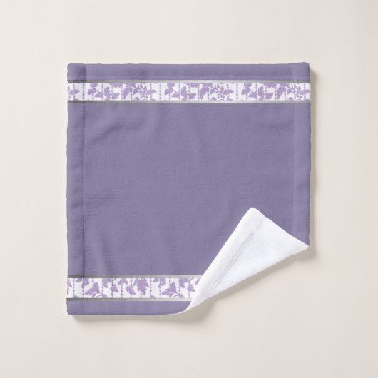 Lavendel en zilveren elegantie: Abstracte handdoek (Wasdoekje)