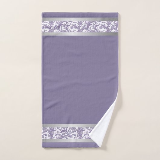 Lavendel en zilveren elegantie: Abstracte handdoek (Handdoek)