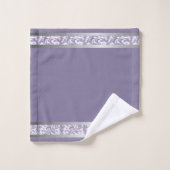 Lavendel en zilveren elegantie: Abstracte handdoek (Wasdoekje)