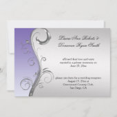  lavendel en zilveren  post bruiloft kaart (Voorkant)