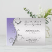  lavendel en zilveren  post bruiloft kaart (Staand voorkant)