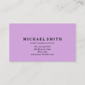 Lavendel en zilveren Waterverf textuur Visitekaartje (Achterkant)