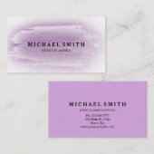 Lavendel en zilveren Waterverf textuur Visitekaartje (Voorkant / Achterkant)