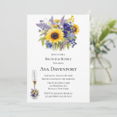 Lavendel en Zonnebloemen Brunch en Bubbly Kaart (Staand voorkant)