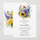 Lavendel en Zonnebloemen Verlovingsfeest Kaart (Voorkant / Achterkant)