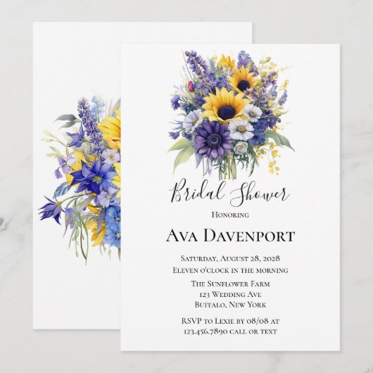 Lavendel en zonnebloemen Vrijgezellenfeest Kaart (Voorkant / Achterkant)