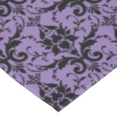 Lavendel en zwart damast tafelkleed (Gekanteld)