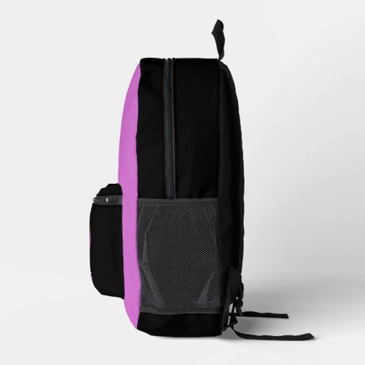 Lavendel en Zwart Modern Monogram Pickleball Bedrukte Rugzak (Rechts)