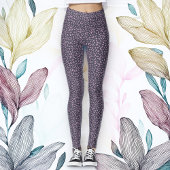 Lavendel en zwarte luipaard print Leggings