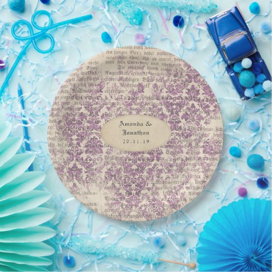 Lavendel Ephemera bruiloft Papieren Bordje (Feest)