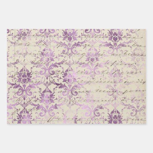 Lavendel Ephemera patroon Inpakpapier Vel (Voorkant 3)