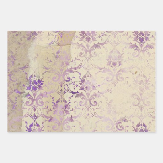 Lavendel Ephemera patroon Inpakpapier Vel (Voorkant 2)