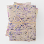 Lavendel Ephemera patroon Inpakpapier Vel (In situ)