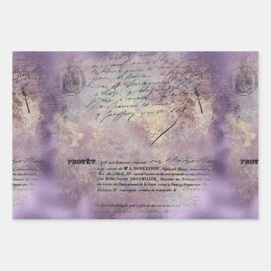 Lavendel Ephemera patroon Inpakpapier Vel (Voorkant 3)