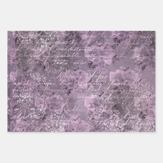 Lavendel Ephemera patroon Inpakpapier Vel (Voorkant 2)