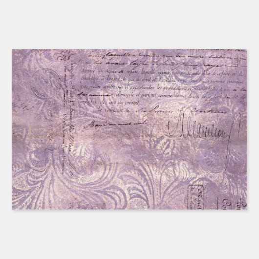 Lavendel Ephemera patroon Inpakpapier Vel (Voorkant)