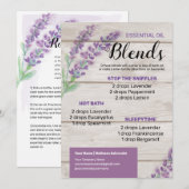 Lavendel etherische olie diffusor blends kaart (Voorkant / Achterkant)