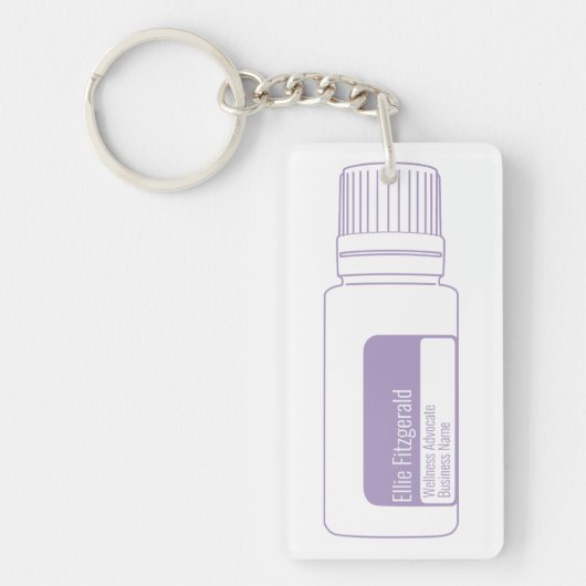 Lavendel etherische oliefles Sleutelhanger (Voorkant)