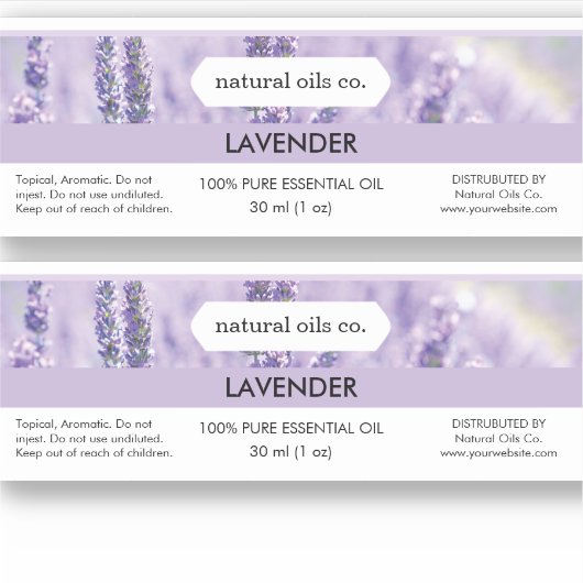Lavendel Etherische oliën Geurstof Flesetiket Sticker (Voorkant)