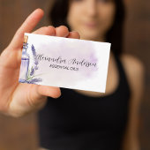 Lavendel etherische oliën Paarse bloemen Waterverf Visitekaartje