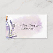 Lavendel etherische oliën Paarse bloemen Waterverf Visitekaartje (Voorkant)