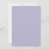 Lavendel Ethische Bloeiende Bruiloft Kaart (Achterkant)