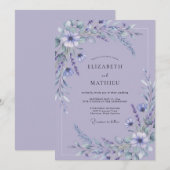 Lavendel Ethische Bloeiende Bruiloft Kaart (Voorkant / Achterkant)