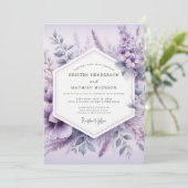Lavendel Ethische Bloem Bruiloft Kaart (Staand voorkant)
