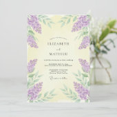 Lavendel Ethische Bloem Lente Bruiloft Kaart (Staand voorkant)