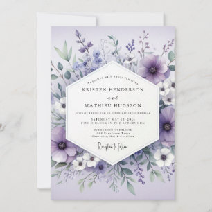 Lavendel Ethische Botanische Bruiloft Kaart