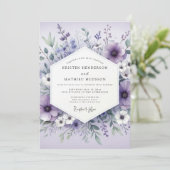 Lavendel Ethische Botanische Bruiloft Kaart (Staand voorkant)